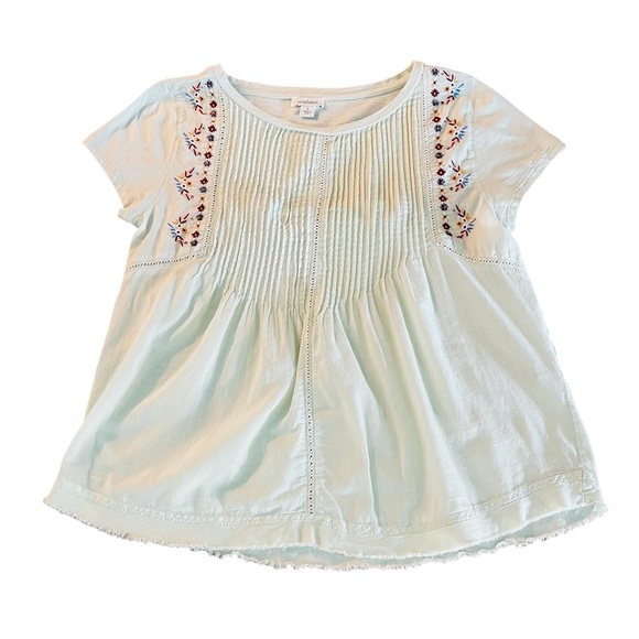 Sundance Mint Green Embroidered Short Sleeve Top with Embroidery Size Small - Picture 10 of 10